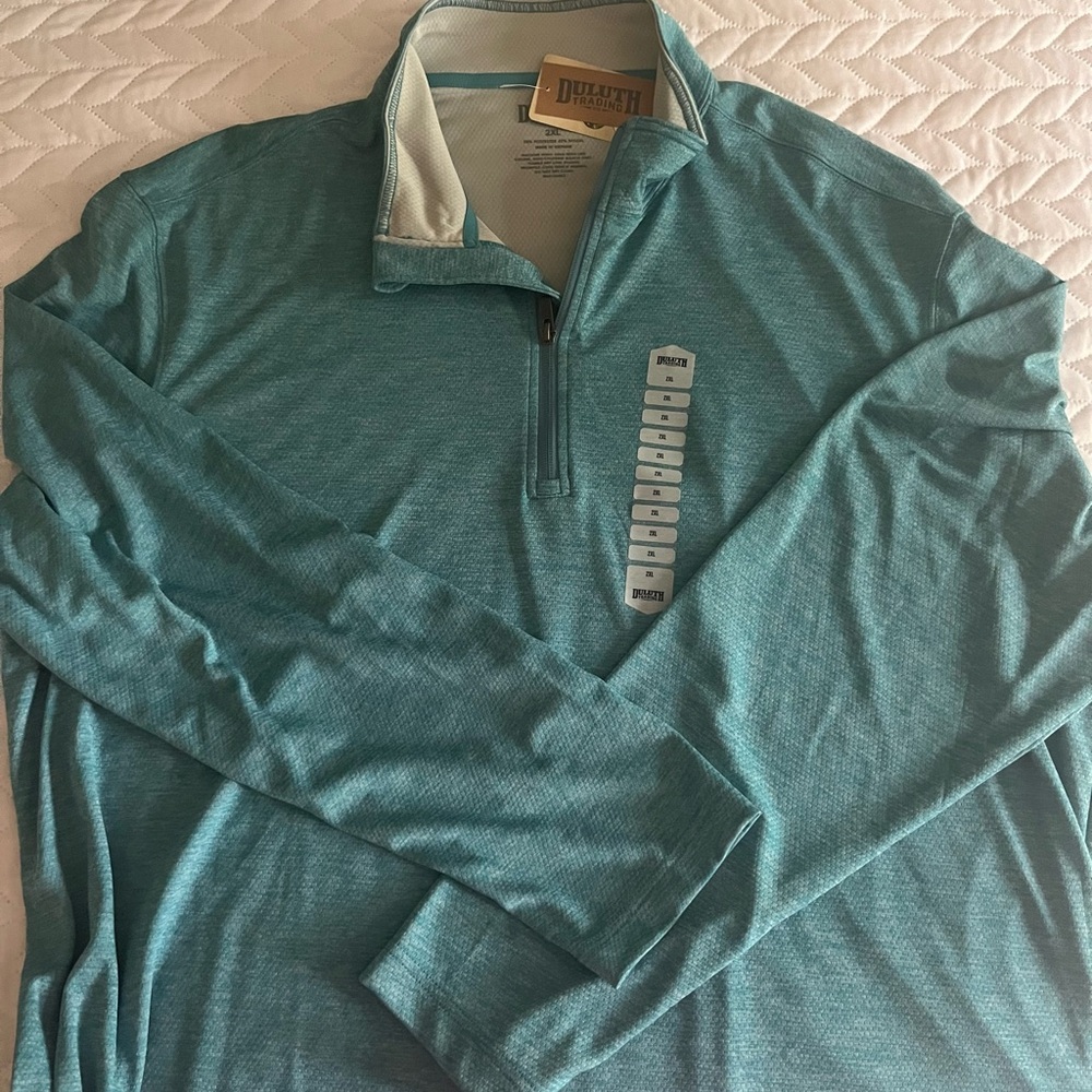 Duluth Trading Co. Blue and Gray Pullover